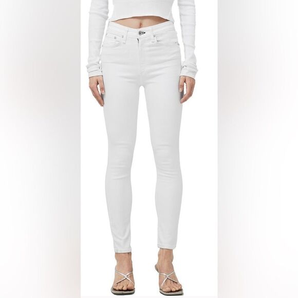 Rag & Bone High Rise Ankle Skinny Jeans NWT off white - Picture 1 of 12